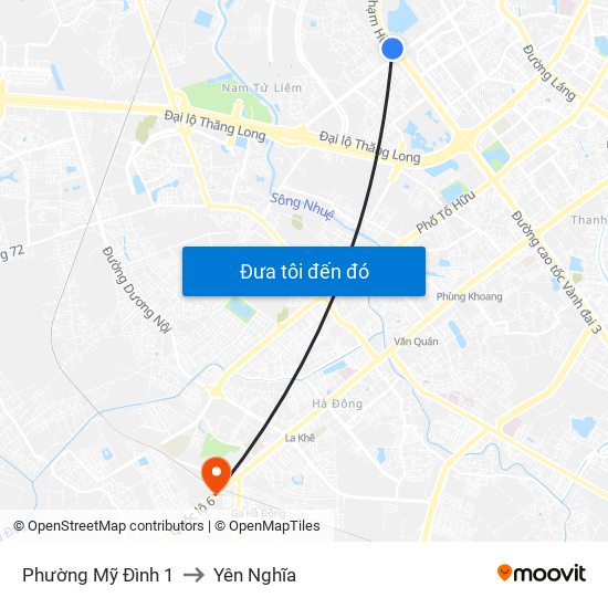 Phường Mỹ Đình 1 to Yên Nghĩa map