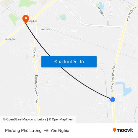 Phường Phú Lương to Yên Nghĩa map