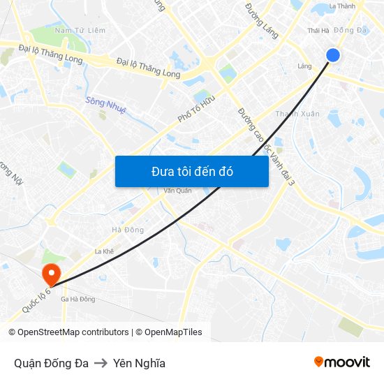 Quận Đống Đa to Yên Nghĩa map