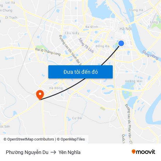 Phường Nguyễn Du to Yên Nghĩa map