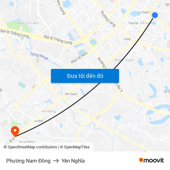 Phường Nam Đồng to Yên Nghĩa map