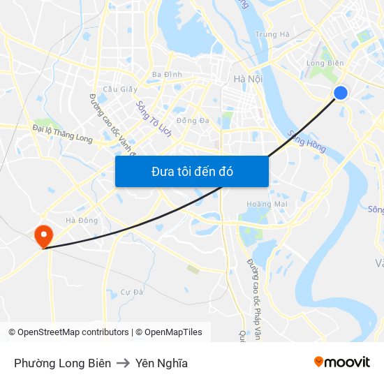 Phường Long Biên to Yên Nghĩa map