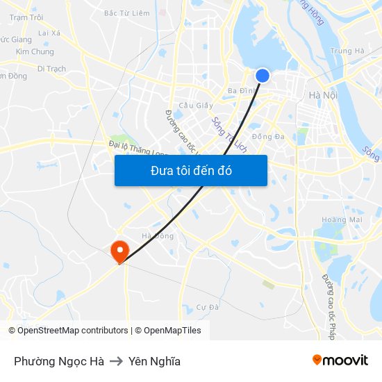 Phường Ngọc Hà to Yên Nghĩa map