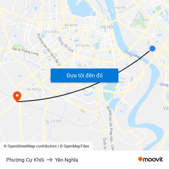 Phường Cự Khối to Yên Nghĩa map