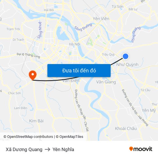 Xã Dương Quang to Yên Nghĩa map