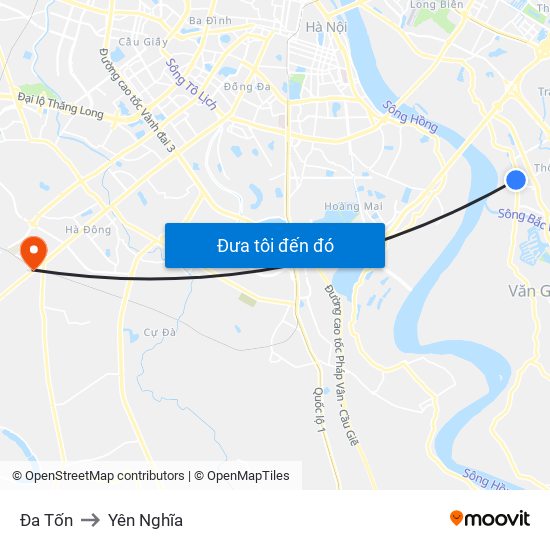 Đa Tốn to Yên Nghĩa map