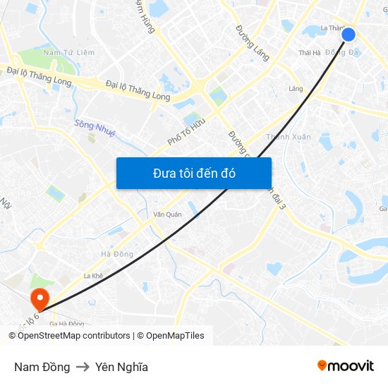Nam Đồng to Yên Nghĩa map