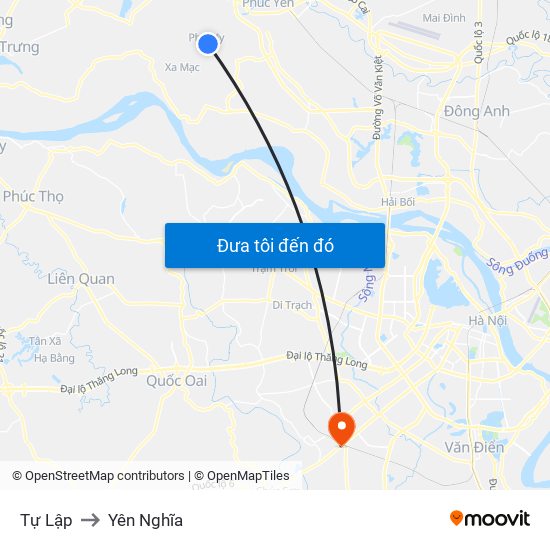 Tự Lập to Yên Nghĩa map