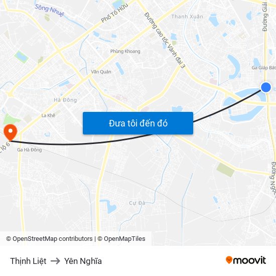 Thịnh Liệt to Yên Nghĩa map