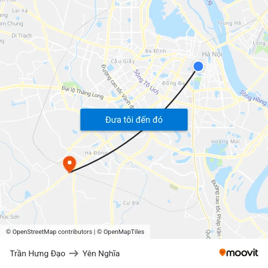 Trần Hưng Đạo to Yên Nghĩa map