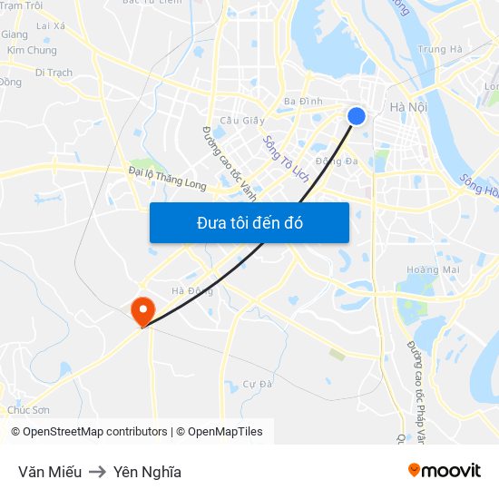 Văn Miếu to Yên Nghĩa map