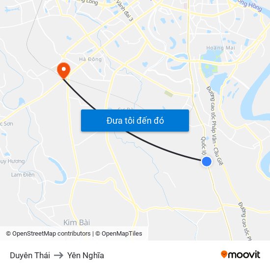 Duyên Thái to Yên Nghĩa map