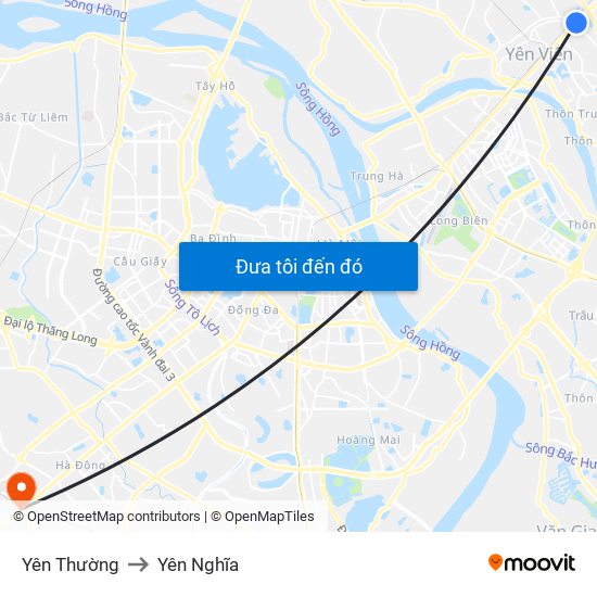 Yên Thường to Yên Nghĩa map