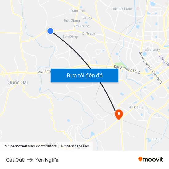 Cát Quế to Yên Nghĩa map