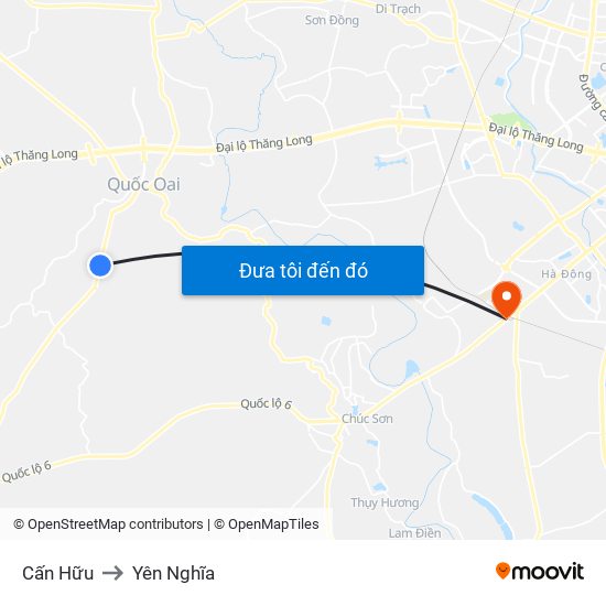 Cấn Hữu to Yên Nghĩa map