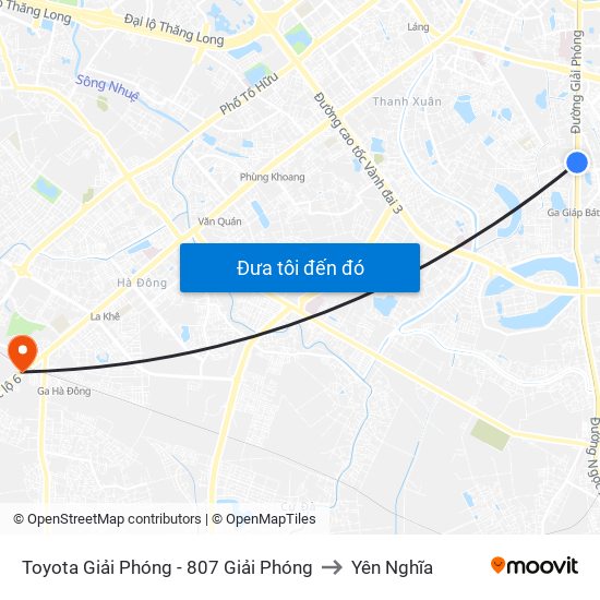 Toyota Giải Phóng - 807 Giải Phóng to Yên Nghĩa map