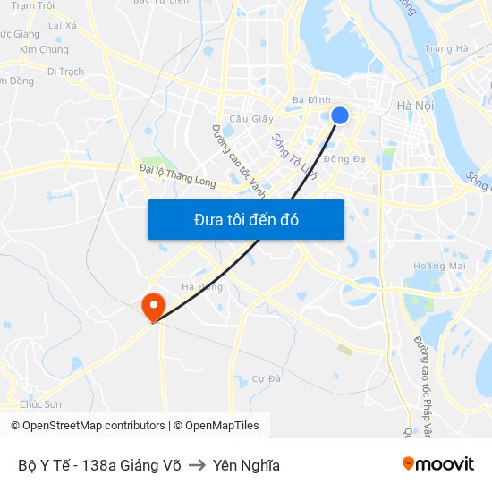 Bộ Y Tế - 138a Giảng Võ to Yên Nghĩa map