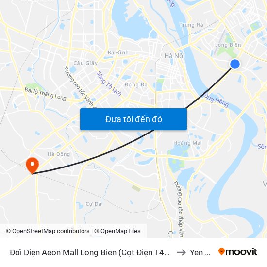 Đối Diện Aeon Mall Long Biên (Cột Điện T4a/2a-B Đường Cổ Linh) to Yên Nghĩa map