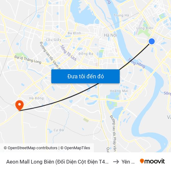 Aeon Mall Long Biên (Đối Diện Cột Điện T4a/2a-B Đường Cổ Linh) to Yên Nghĩa map