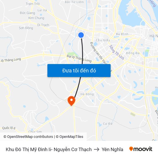 Khu Đô Thị Mỹ Đình Ii- Nguyễn Cơ Thạch to Yên Nghĩa map