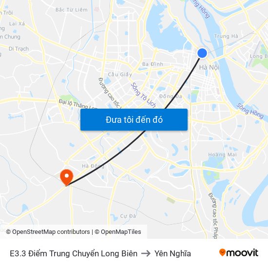 E3.3 Điểm Trung Chuyển Long Biên to Yên Nghĩa map