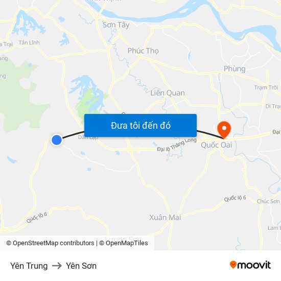 Yên Trung to Yên Sơn map