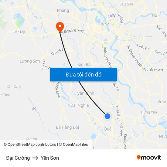 Đại Cường to Yên Sơn map