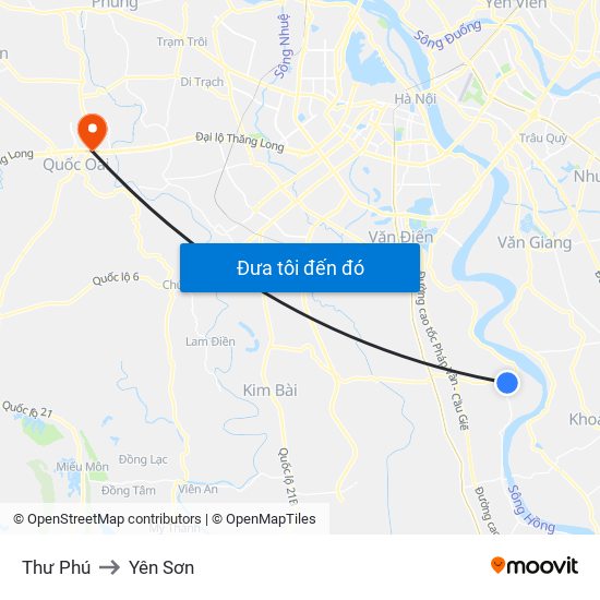 Thư Phú to Yên Sơn map