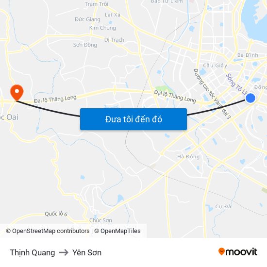 Thịnh Quang to Yên Sơn map