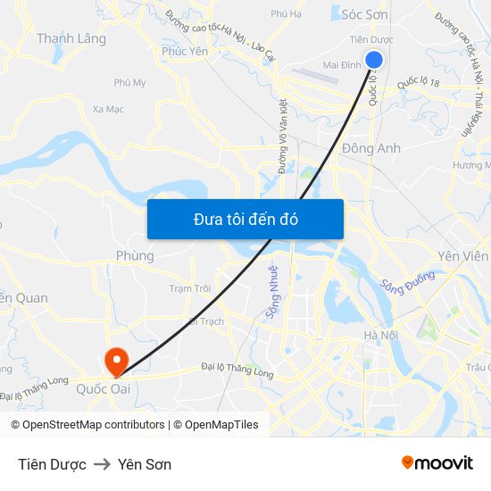 Tiên Dược to Yên Sơn map