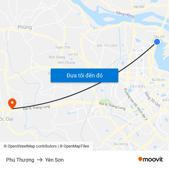 Phú Thượng to Yên Sơn map