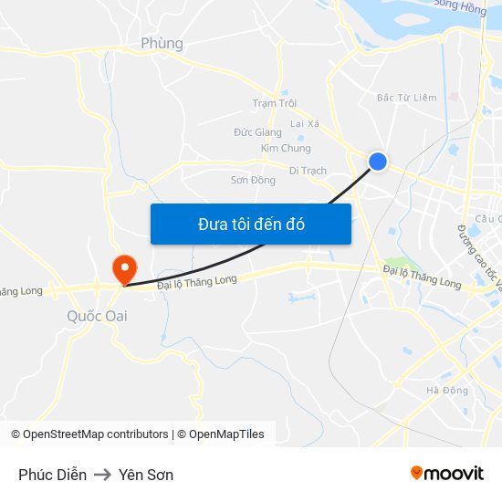 Phúc Diễn to Yên Sơn map