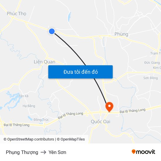 Phụng Thượng to Yên Sơn map