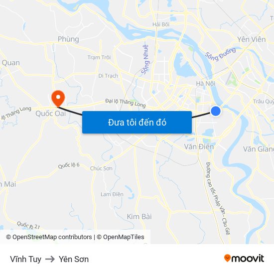 Vĩnh Tuy to Yên Sơn map