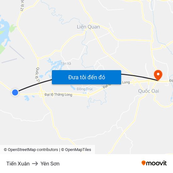 Tiến Xuân to Yên Sơn map