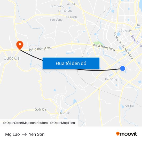 Mộ Lao to Yên Sơn map