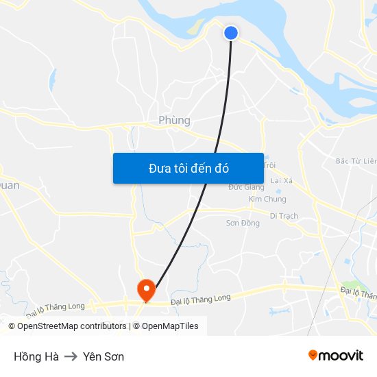 Hồng Hà to Yên Sơn map