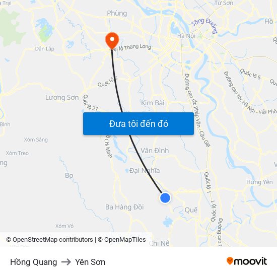 Hồng Quang to Yên Sơn map