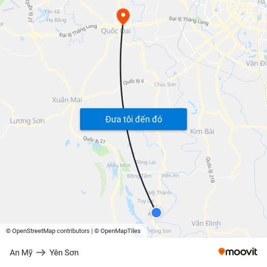 An Mỹ to Yên Sơn map