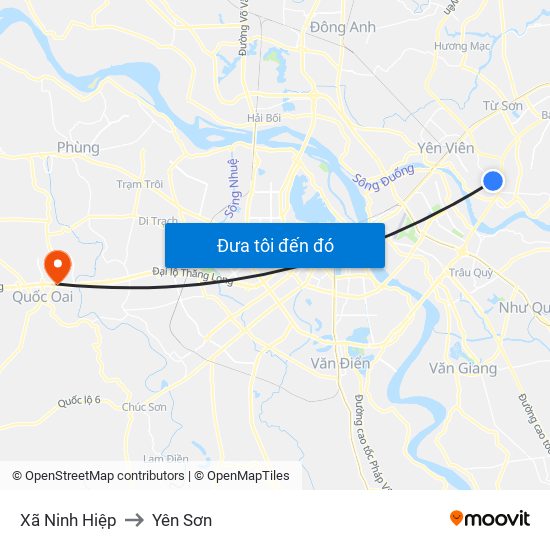 Xã Ninh Hiệp to Yên Sơn map