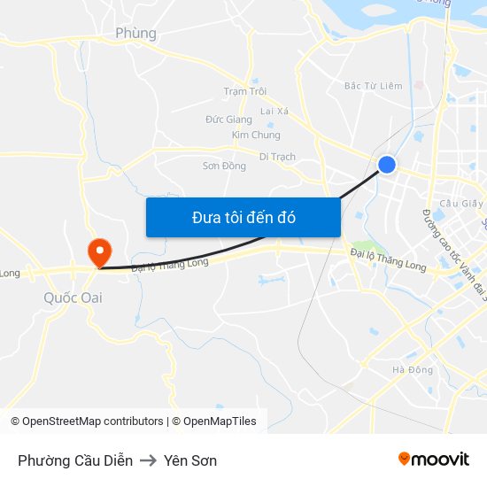 Phường Cầu Diễn to Yên Sơn map