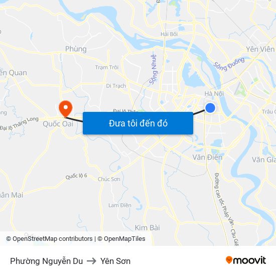 Phường Nguyễn Du to Yên Sơn map