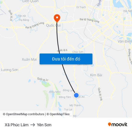 Xã Phúc Lâm to Yên Sơn map