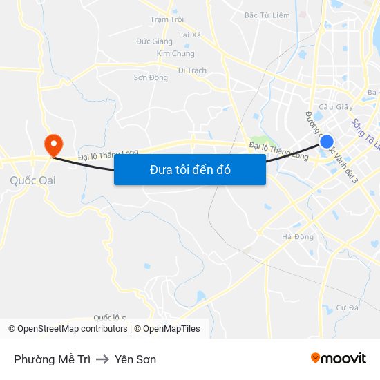 Phường Mễ Trì to Yên Sơn map