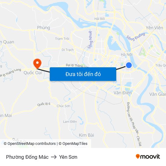 Phường Đống Mác to Yên Sơn map