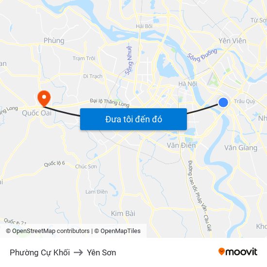 Phường Cự Khối to Yên Sơn map