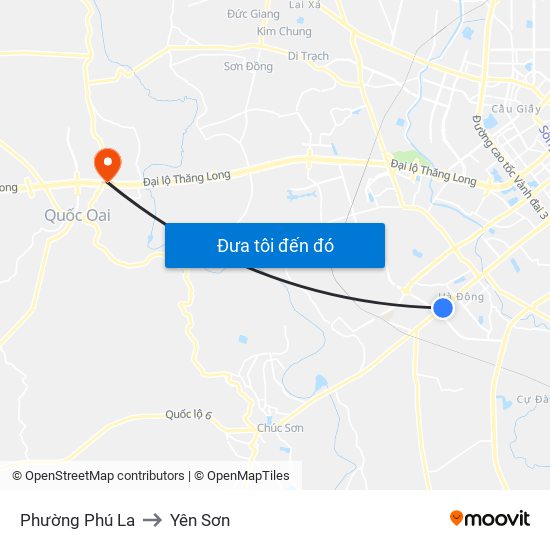 Phường Phú La to Yên Sơn map
