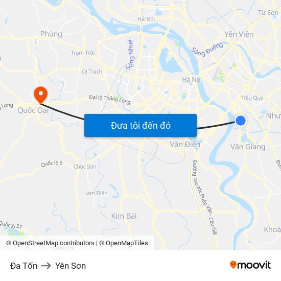 Đa Tốn to Yên Sơn map