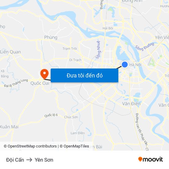 Đội Cấn to Yên Sơn map