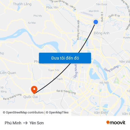 Phú Minh to Yên Sơn map